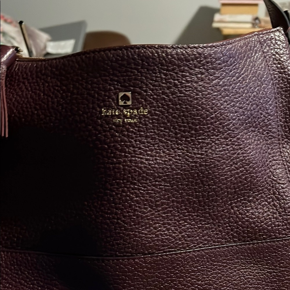 kate spade Brown Leather Shoulder Bag with Textured Finish